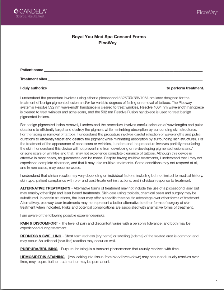 PicoWay informed consent image