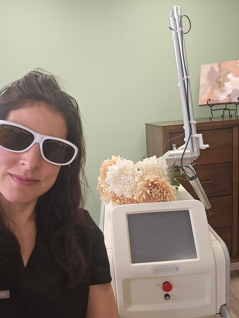 Dr. Emilia Ruiz, MD, with Candela PicoWay laser at Royal You Med Spa in Madison, WI